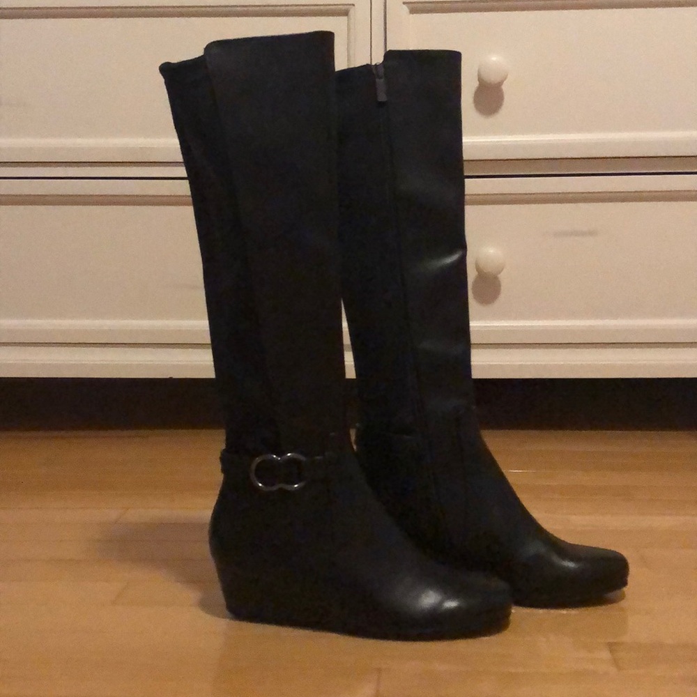 Tall wedge boots